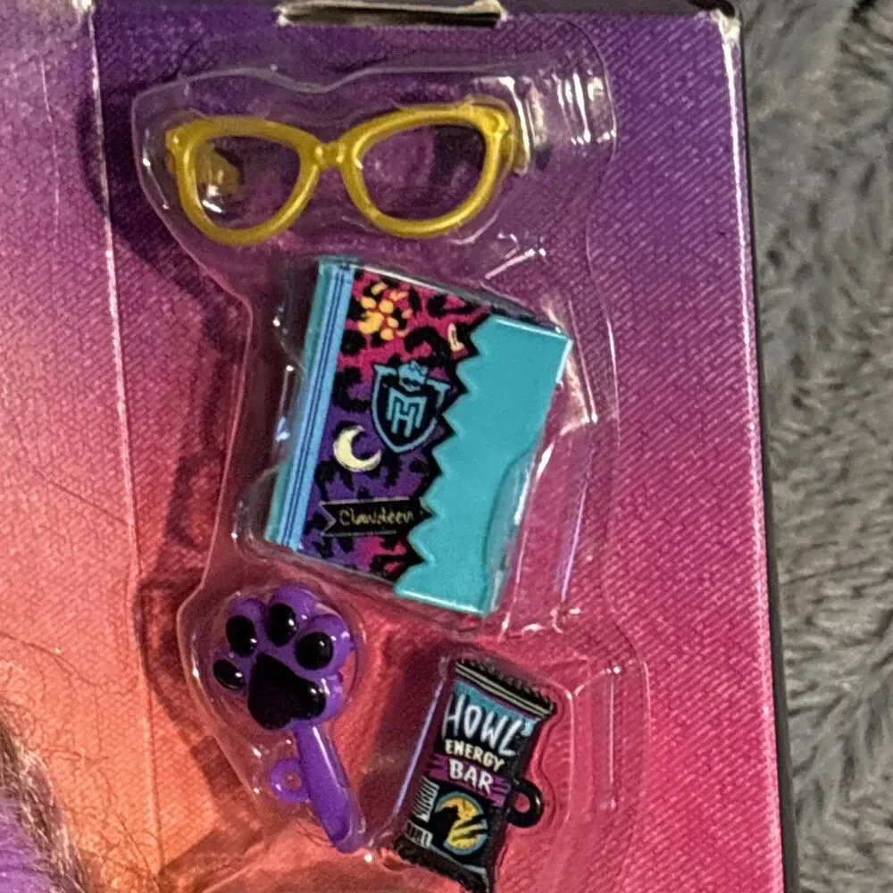Monster High Clawdeen Wolf Doll Purple Hair Fashion Accessories No Pet NEW Open